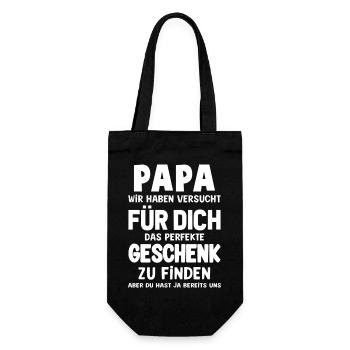 Vatertag Papa wir haben versucht Geschenk - Geschenkbeutel für Flaschen - Schwarz - Vorne