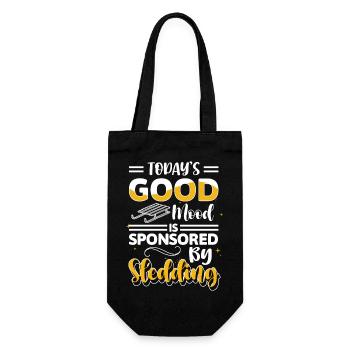 Winter Tobogganing Sledder Slides - Gift Bag for Bottles - black - Front