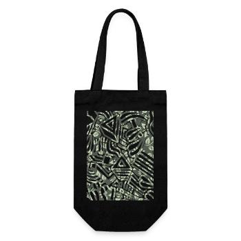 Geometric Print - Gift Bag for Bottles - black - Front