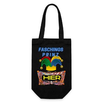 Fasching Prinz hier T-Shirt - Geschenkbeutel für Flaschen - Schwarz - Vorne