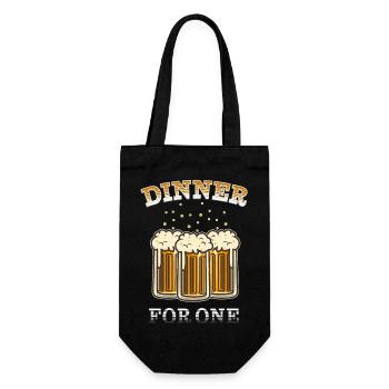 Dîner pour une | Funny Beer Design - Réveillon du Nouvel An - Sac à bouteille - noir - Devant