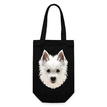 westi motiv, Westhighland Terrier, jagdhunde - Geschenkbeutel für Flaschen - Schwarz - Vorne