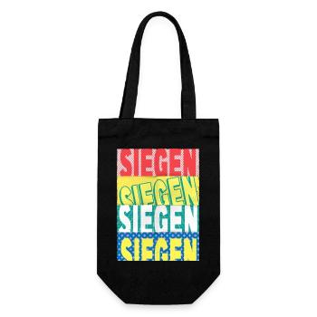 Siegen Deutschland Stadt Schrift Skyline - Geschenkbeutel für Flaschen - Schwarz - Vorne