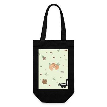 Animaux forêt - Sac à bouteille - noir - Devant