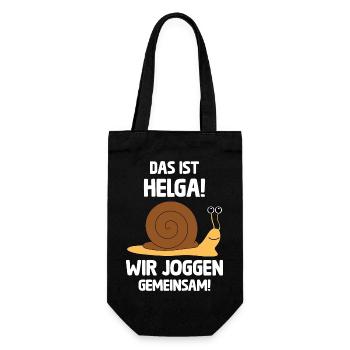 Schnecke wir joggen gemeinsam - Geschenkbeutel für Flaschen - Schwarz - Vorne