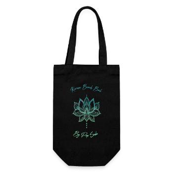 Blaue Lotusblume Karma Beach - Geschenkbeutel für Flaschen - Schwarz - Vorne
