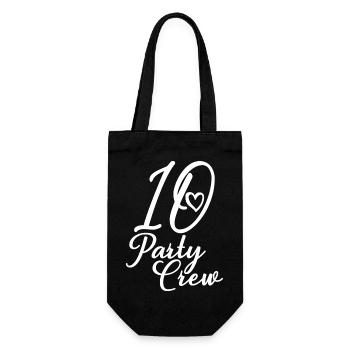 10 Party Crew 10th Birthday Party 10 Years Old - Gift Bag for Bottles - black - Front