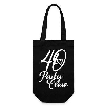 40 Party Crew 40. Geburtstag 40 Jahre alt - Geschenkbeutel für Flaschen - Schwarz - Vorne
