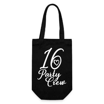 16 Party Crew 16th Birthday Party 16 Years Old - Gift Bag for Bottles - black - Front