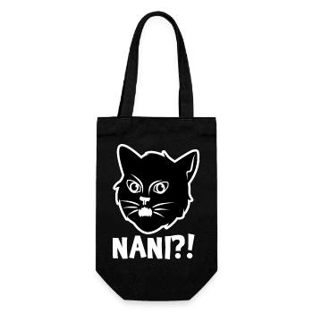 Manga Katze Anime Spruch Comic Zeichentrick Japan - Geschenkbeutel für Flaschen - Schwarz - Vorne