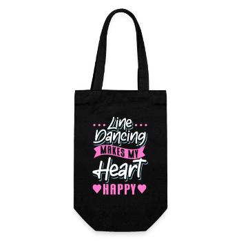 Line Dancing Makes My Heart Happy Country Dance - Gift Bag for Bottles - black - Front