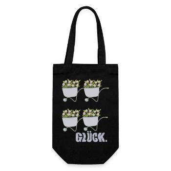 schubkarren glück - Geschenkbeutel für Flaschen - Schwarz - Vorne