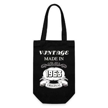 60. Geburtstag Vintage Geschenk Geschenkidee - Geschenkbeutel für Flaschen - Schwarz - Vorne