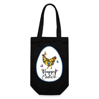 Colorful hen - Gift Bag for Bottles - black - Front