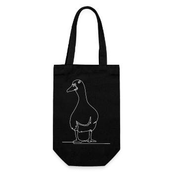 Ente Hand gezeichnet Linie Lustige Tiere - Geschenkbeutel für Flaschen - Schwarz - Vorne