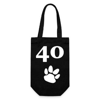 für frauen, 40 hundetatze - Geschenkbeutel für Flaschen - Schwarz - Vorne