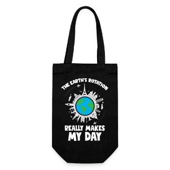The Earth s rotation makes my day - Gift Bag for Bottles - black - Front