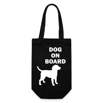 Dog Hund - Geschenkbeutel für Flaschen - Schwarz - Vorne