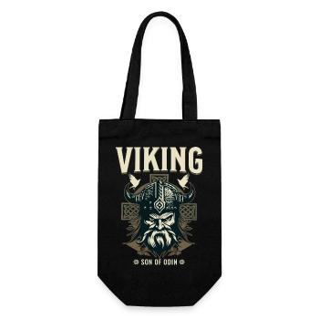 Wikinger - Sohn des Odin Design - Geschenkbeutel für Flaschen - Schwarz - Vorne