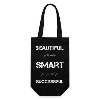 beautiful successful smart - Gift Bag for Bottles - black - Front