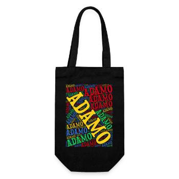 Adamo Wortwolke T-Shirt T-Shirt Geschenkidee - Geschenkbeutel für Flaschen - Schwarz - Vorne