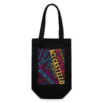 t-shirt Aci Castello word cloud t-shirt - Gift Bag for Bottles - black - Front