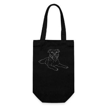 American Staffordshire Terrier - Geschenkbeutel für Flaschen - Schwarz - Vorne