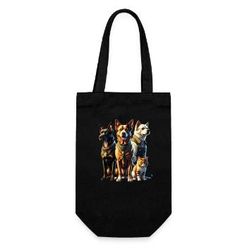 Dogs and cats - Gift Bag for Bottles - black - Front