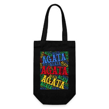 t-shirt Agata word cloud t-shirt gift idea - Gift Bag for Bottles - black - Front