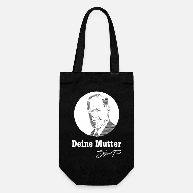 Deine Mutter Sigmund Freud - Geschenkbeutel für Flaschen - Schwarz