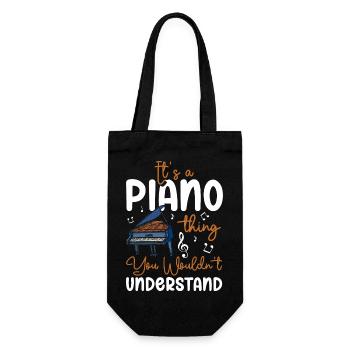 Piano Art Musical Instrument Clef - Gift Bag for Bottles - black - Front
