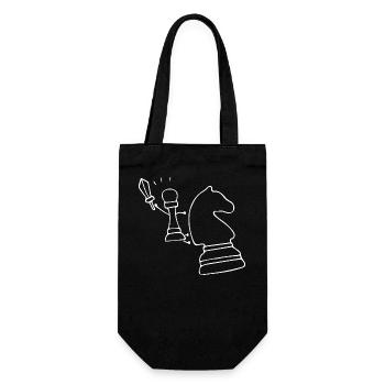 Chess Pawn Knight - Gift Bag for Bottles - black - Front