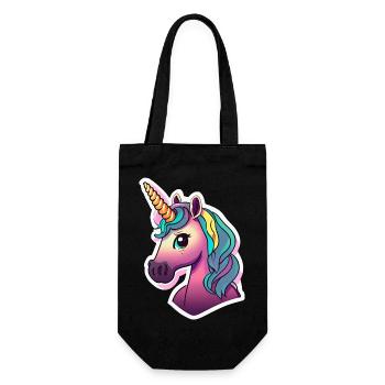 Rainbow Unicorn for Girls Kids Horse - Gift Bag for Bottles - black - Front