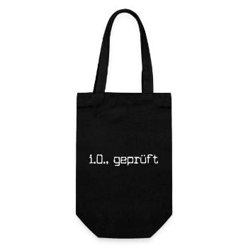 i.O. geprüft - Geschenkbeutel für Flaschen - Schwarz - Vorne