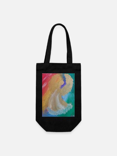 Regenbogenengel - Engel des Einklangs - Engelbild - Geschenkbeutel für Flaschen - Schwarz