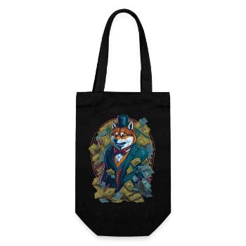 Dogecoin Shiba Inu Crypto Meme Coin - Gift Bag for Bottles - black - Front