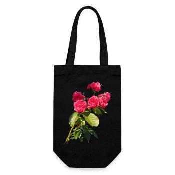 Red rose bush - Gift Bag for Bottles - black - Front