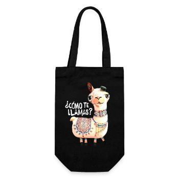 Lama,alpaka, Illustration, Comic - Geschenkbeutel für Flaschen - Schwarz - Vorne