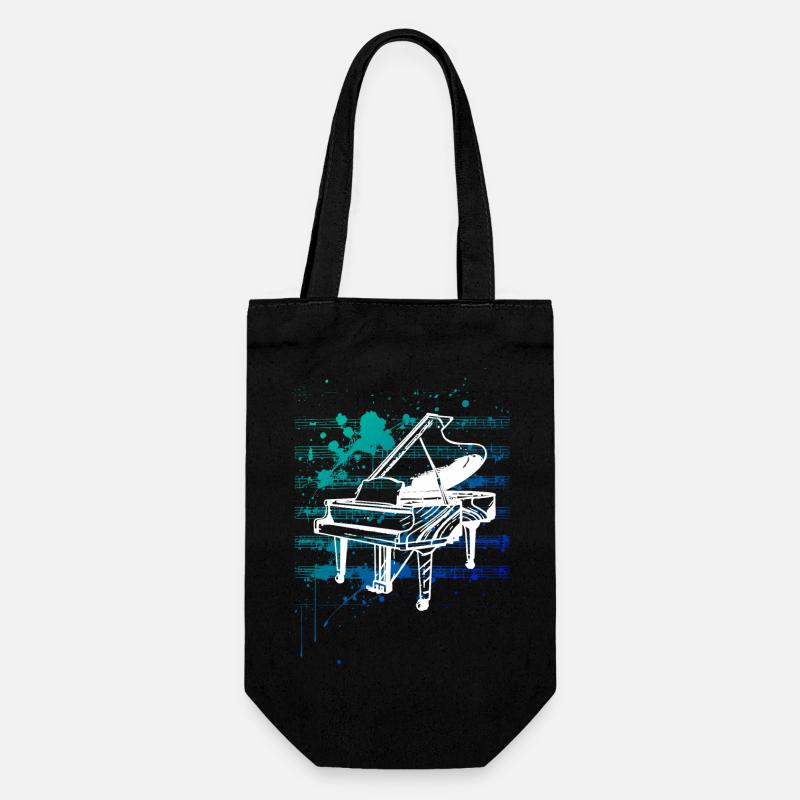 piano blanc - Sac à bouteille - noir
