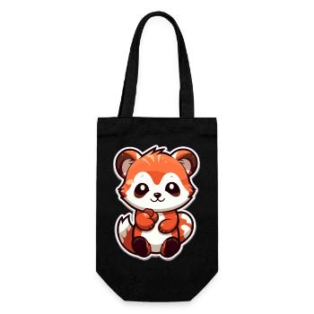 Roter Panda - Geschenkbeutel für Flaschen - Schwarz - Vorne