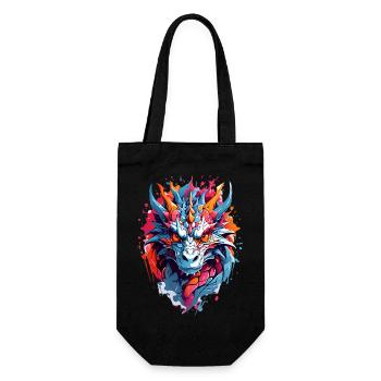 Coole Drache - Geschenkbeutel für Flaschen - Schwarz - Vorne