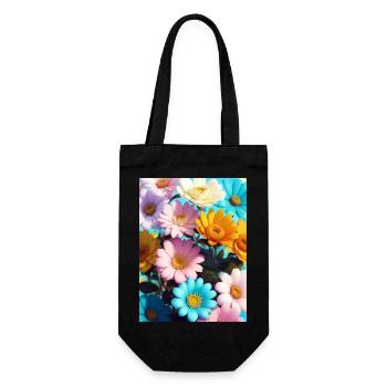 Floral 68 - Gift Bag for Bottles - black - Front