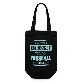 Wenn Eishockey einfach wäre - Geschenkbeutel für Flaschen - Schwarz - Vorne