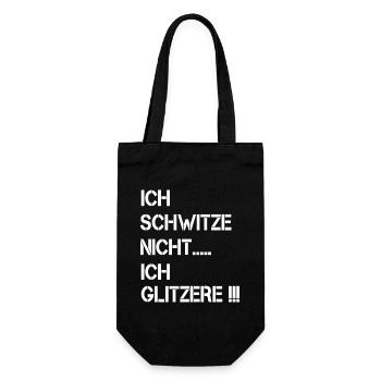 Ich schwitze nicht ich glitzere - Geschenkbeutel für Flaschen - Schwarz - Vorne