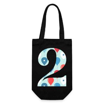 2nd anniversary balloon - Gift Bag for Bottles - black - Front