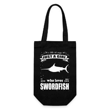 Just a Girl who loves Schwertfisch Outfit - Geschenkbeutel für Flaschen - Schwarz - Vorne