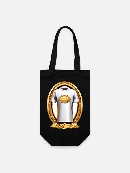Shirt und Gold - Geschenkbeutel für Flaschen - Schwarz