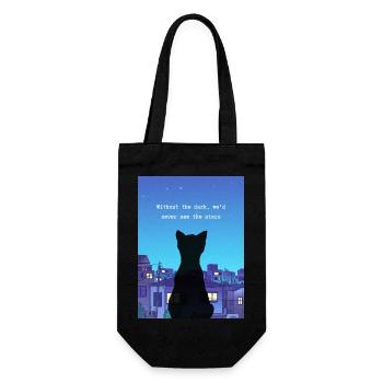 Citation inspirante pour les créatifs et les amoureux des chats - Sac à bouteille - noir - Devant