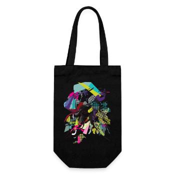 Graphique « dame au chapeau » – discret - Sac à bouteille - noir - Devant