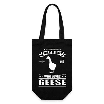 Just a Boy Who Loves Goose Outfit - Gift Bag for Bottles - black - Front